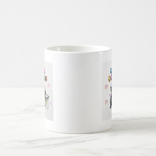 Französischer Bulldog-Neujahr Kaffeetasse (Mittel)