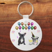 Französischer Bulldog-Neujahr Schlüsselanhänger (Vorderseite)