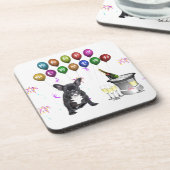 Französischer Bulldog-Neujahr Untersetzer (Linke Seite)