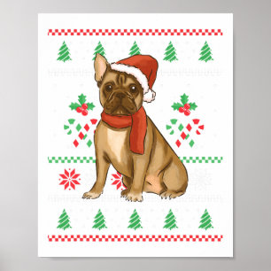 Französischer Bulldog Outfit Weihnachten Poster