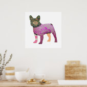 Französischer Bulldog Patchwork Haustier Print Poster (Küche)