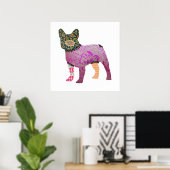 Französischer Bulldog Patchwork Haustier Print Poster (Heimbüro)