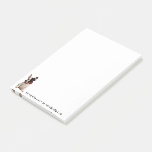 Französischer Bulldog personalisiert Post-it-Notes Post-it Klebezettel (angewinkelt)