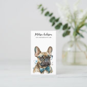Französischer Bulldog Personalisierter Hund Groome Visitenkarte (Stehend Vorderseite)