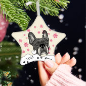 Französischer Bulldog Personalisierter Zeichn Keramik Ornament