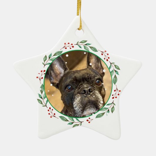 Französischer Bulldog Personalisierter Zeichn Keramik Ornament (Hinten)