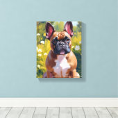 Französischer Bulldog Pet Malerei Hund Kunst Leinwanddruck (Insitu (Holzboden))