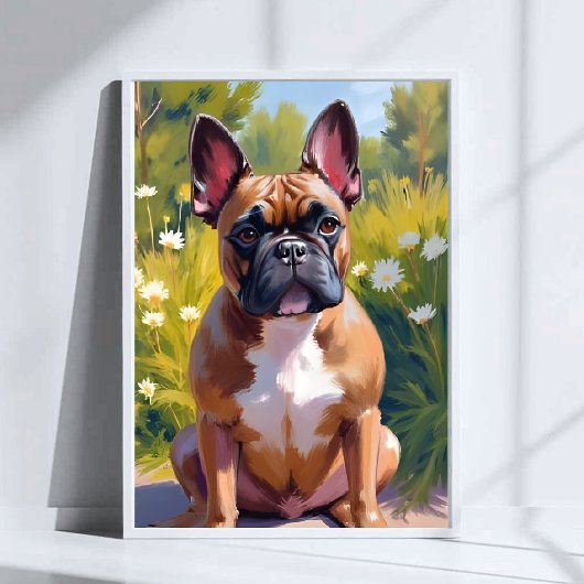 Französischer Bulldog Pet Malerei Hund Kunst Poster