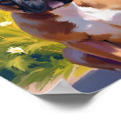 Französischer Bulldog Pet Malerei Hund Kunst Poster (Ecke)