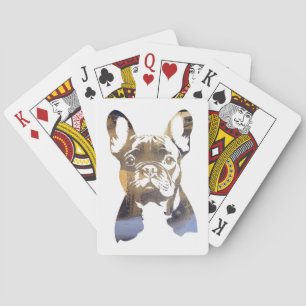 Französischer Bulldog Pet Nature Illustration Silh Spielkarten