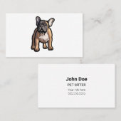 Französischer Bulldog Pet Sitter Visitenkarten Visitenkarte (Vorne/Hinten)