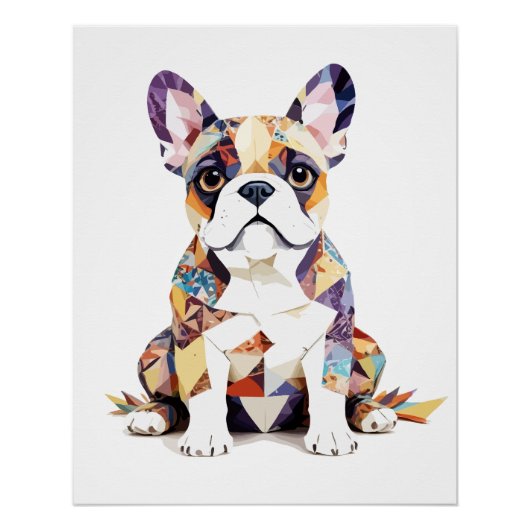 Französischer Bulldog Playful Adorable Fun Joyful  Poster (Vorderseite)