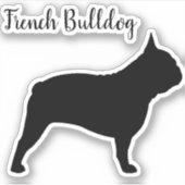 Französischer Bulldog-Profil Silhouette Frenchie D Aufkleber (Vorderseite)