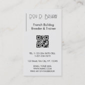 Französischer Bulldog QR Code Canine Visitenkarte (Rückseite)