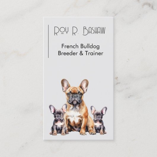 Französischer Bulldog QR Code Canine Visitenkarte (Vorderseite)