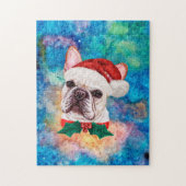 Französischer Bulldog-Rasse Hund Weihnachten Puzzle (Vertikal)