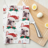 Französischer Bulldog-Rasse Weihnachtsgeburt Muste Geschirrtuch (Viertel Falte)