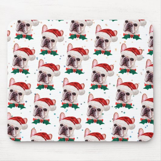 Französischer Bulldog-Rasse Weihnachtsgeburt Muste Mousepad (Vorne)