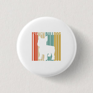 Französischer Bulldog Retro 1970er Geschenk für Ma Button