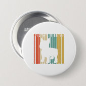 Französischer Bulldog Retro 1970er Geschenk für Ma Button (Vorne & Hinten)