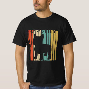 Französischer Bulldog Retro 1970er Hund Silhouett T-Shirt
