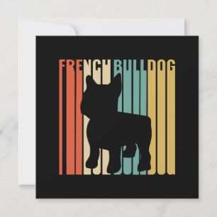 Französischer Bulldog Retro 1970er Hund Silhouette Feiertagskarte