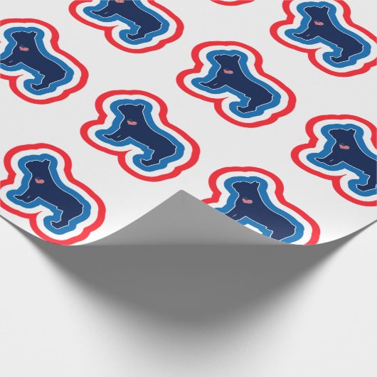 Französischer Bulldog Rot Weiß und Blau 4. Juli Geschenkpapier (Ecke)