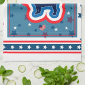 Französischer Bulldog Rot Weiß und Blau 4. Juli Geschirrtuch (Gefaltet)