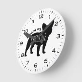 Französischer Bulldog Runde Wanduhr (Winkel)
