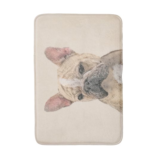 Französischer Bulldog (Sable) Gemälde - Niedlich O Badematte (Vorderseite Vertikal)