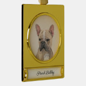 Französischer Bulldog (Sable) Gemälde - Niedlich O Banner-Ornament Gold (Rechts)