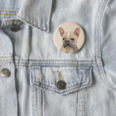 Französischer Bulldog (Sable) Gemälde - Niedlich O Button (Beispiel)