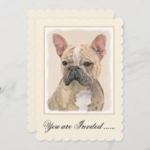 Französischer Bulldog (Sable) Gemälde - Niedlich O Einladung (Vorne/Hinten)