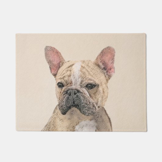Französischer Bulldog (Sable) Gemälde - Niedlich O Fußmatte (Vorderseite)
