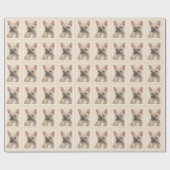 Französischer Bulldog (Sable) Gemälde - Niedlich O Geschenkpapier (Flach)