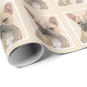 Französischer Bulldog (Sable) Gemälde - Niedlich O Geschenkpapier (Rolleneckpunkt)