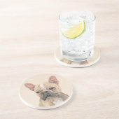 Französischer Bulldog (Sable) Gemälde - Niedlich O Getränkeuntersetzer (Seite)