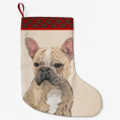 Französischer Bulldog (Sable) Gemälde - Niedlich O Kleiner Weihnachtsstrumpf (Vorderseite)