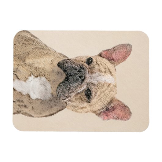 Französischer Bulldog (Sable) Gemälde - Niedlich O Magnet (Horizontal)