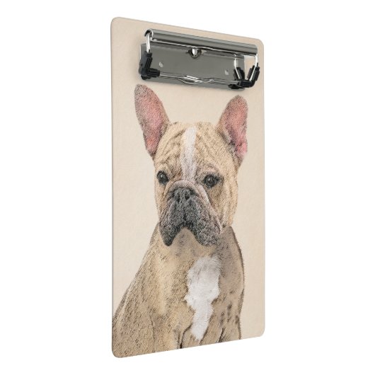 Französischer Bulldog (Sable) Gemälde - Niedlich O Mini Klemmbrett (Schrägansicht)
