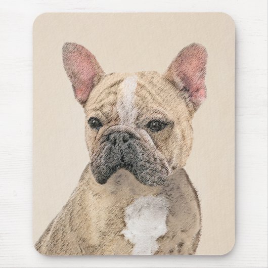 Französischer Bulldog (Sable) Gemälde - Niedlich O Mousepad (Vorne)
