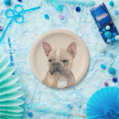 Französischer Bulldog (Sable) Gemälde - Niedlich O Pappteller (Party)