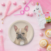 Französischer Bulldog (Sable) Gemälde - Niedlich O Pappteller (Party)