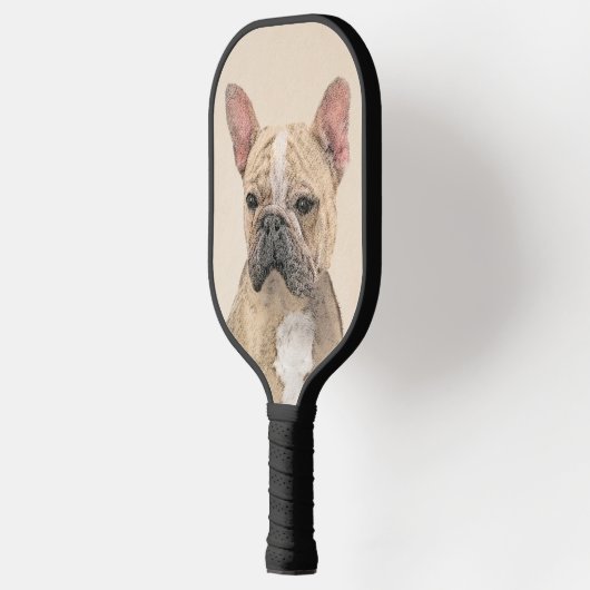 Französischer Bulldog (Sable) Gemälde - Niedlich O Pickleball Schläger (Links)