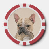Französischer Bulldog (Sable) Gemälde - Niedlich O Pokerchips (Vorderseite)
