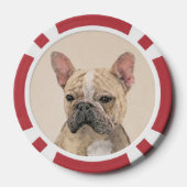 Französischer Bulldog (Sable) Gemälde - Niedlich O Pokerchips (Rückseite)