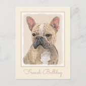 Französischer Bulldog (Sable) Gemälde - Niedlich O Postkarte (Vorderseite)