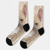 Französischer Bulldog (Sable) Gemälde - Niedlich O Socken (Linkes Detail)