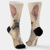 Französischer Bulldog (Sable) Gemälde - Niedlich O Socken (Gewinkelt)