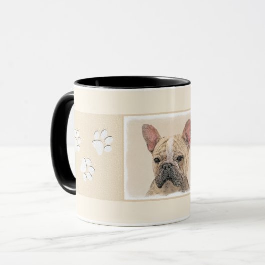 Französischer Bulldog (Sable) Gemälde - Niedlich O Tasse (Vorderseite Links)